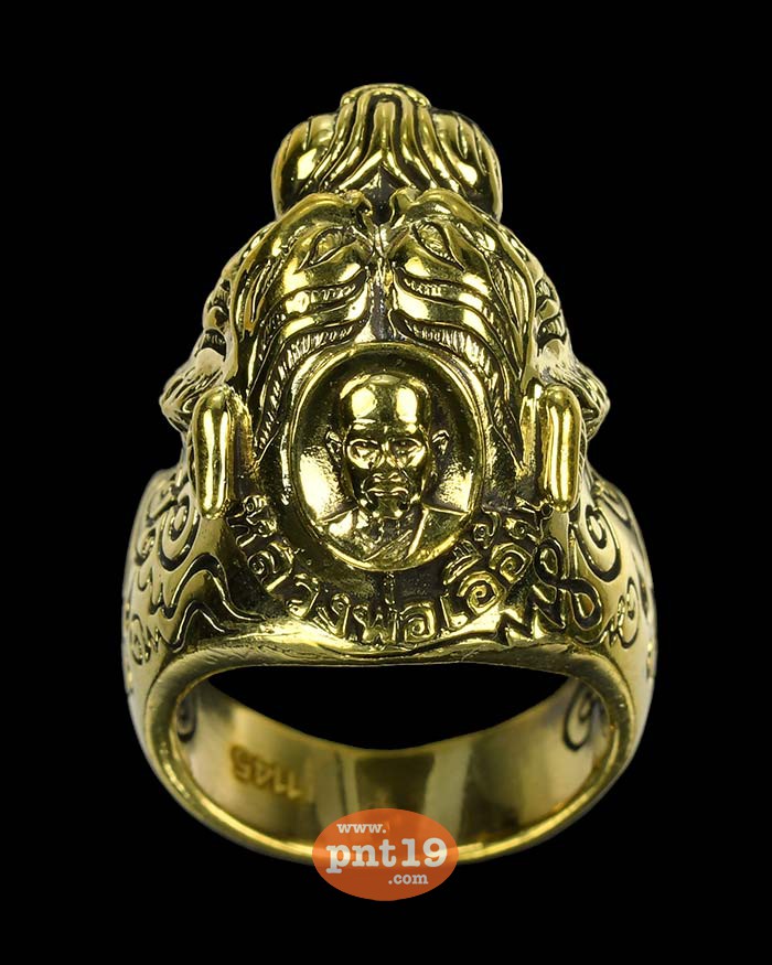 แหวนจ้าวพยัคฆ์ โภคทรัพย์ ทองทิพย์ขัดเงา (size 62) หลวงพ่อเอื้อน วัดวังแดงใต้