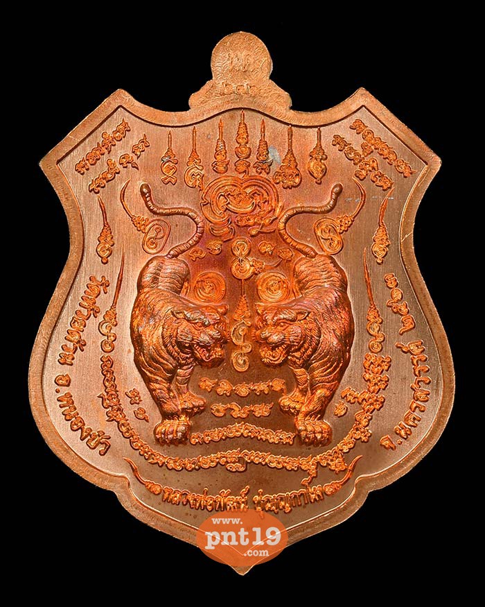 เหรียญพยัคฆ์ปุญฺญกาโม 26. ทองแดงผิวส้ม ลงยาแดง หลวงปู่พัฒน์ วัดห้วยด้วน (วัดธารทหาร)