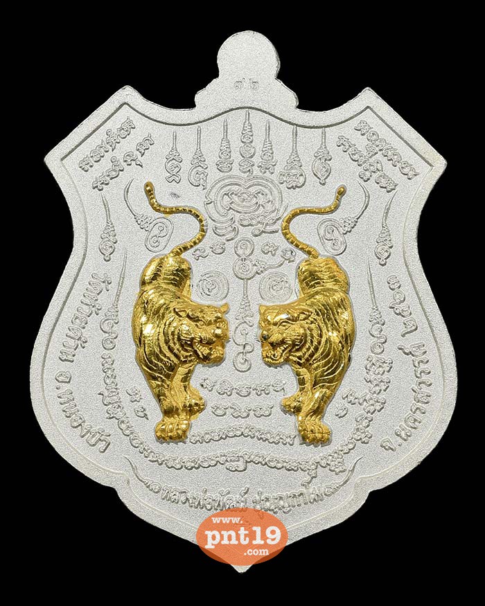 เหรียญพยัคฆ์ปุญฺญกาโม สองกษัตริย์ พ่นทรายลงยาแดง หลวงปู่พัฒน์ วัดห้วยด้วน (วัดธารทหาร)