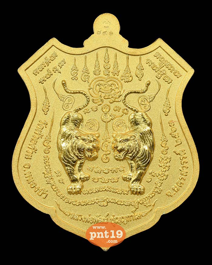 เหรียญพยัคฆ์ปุญฺญกาโม สัมฤทธิ์ชุบทอง พ่นทราย หน้ากากเงิน ลงยาฟ้า หลวงปู่พัฒน์ วัดห้วยด้วน (วัดธารทหาร)