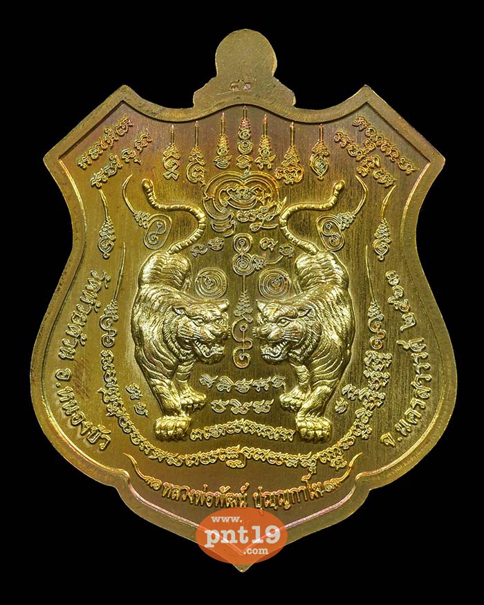 เหรียญพยัคฆ์ปุญฺญกาโม ทองทิพย์ผิวรุ้ง ลงยาดำ หลวงปู่พัฒน์ วัดห้วยด้วน (วัดธารทหาร)