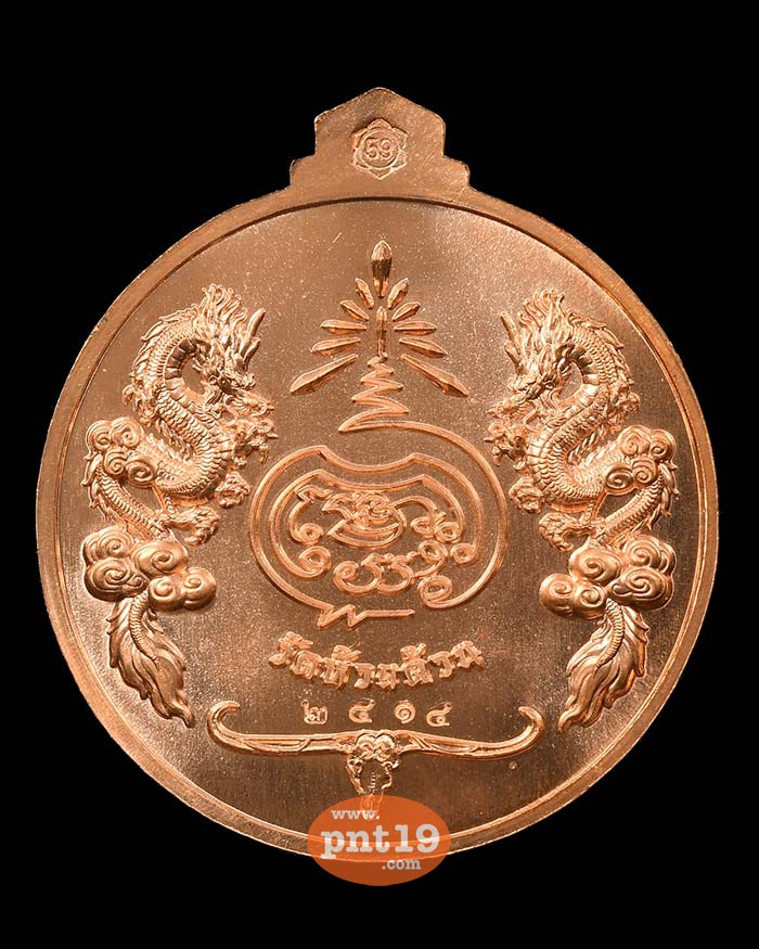 เหรียญจิ๊กโก๋ปากน้ำโพ พิมพ์ใหญ่ ทองแดงลงยาจีวร ขอบแดง หลวงปู่พัฒน์ วัดห้วยด้วน (วัดธารทหาร)
