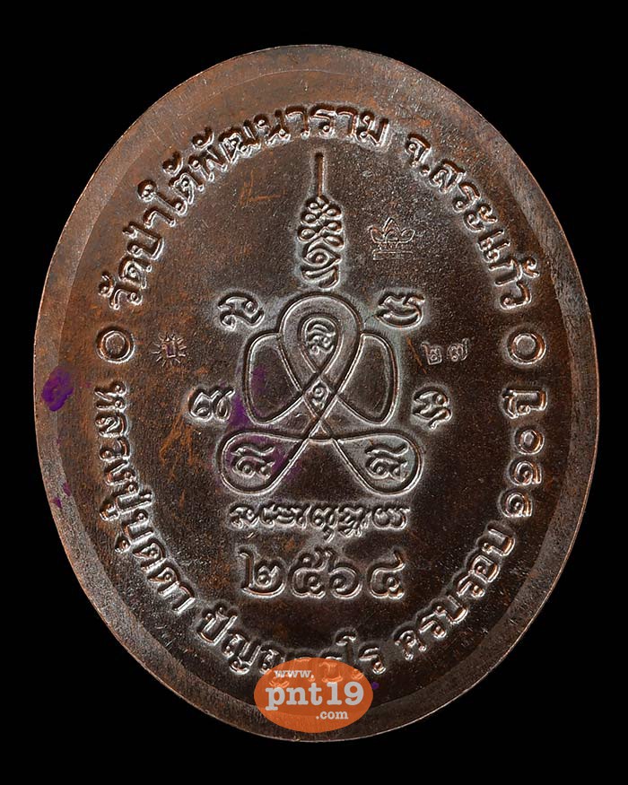 เหรียญ 5 แชะ 9.51 ทองแดงมันปู ลงยาขอบม่วง ( 1 ) หลวงปู่บุดดา วัดป่าใต้พัฒนาราม