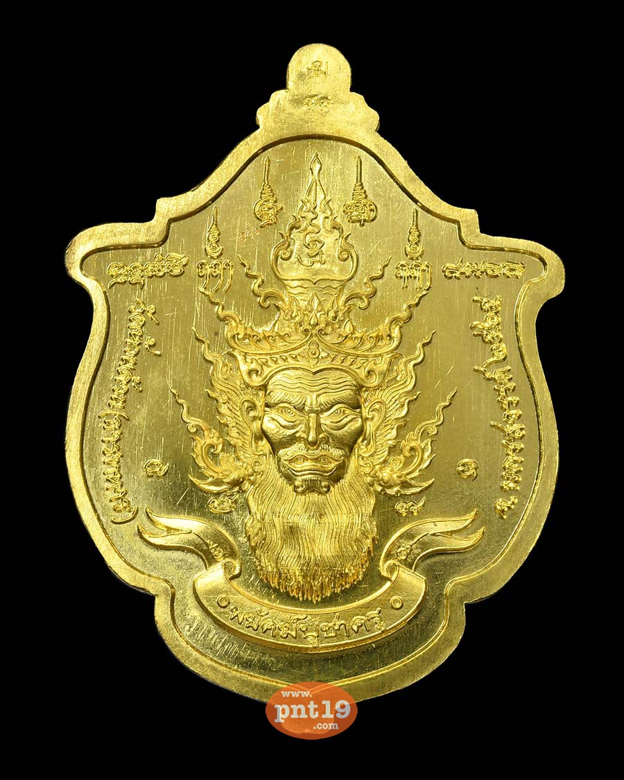 เหรียญพยัคฆ์ บูชาครู 21. ทองระฆัง ลงยาขาว หลวงปู่พัฒน์ วัดห้วยด้วน (วัดธารทหาร)