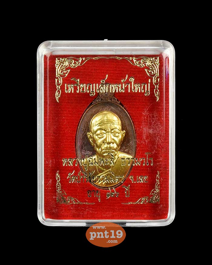 เหรียญเล็กหน้าใหญ่ ทองแดงผิวรุ้งหน้ากากทองทิพย์ หลวงปู่ฉิมพะลี วัดวิชัยร่วมมิตร
